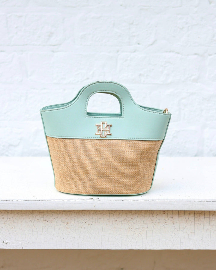 Caroline Hill Emma Mini Tote Natural Mint
