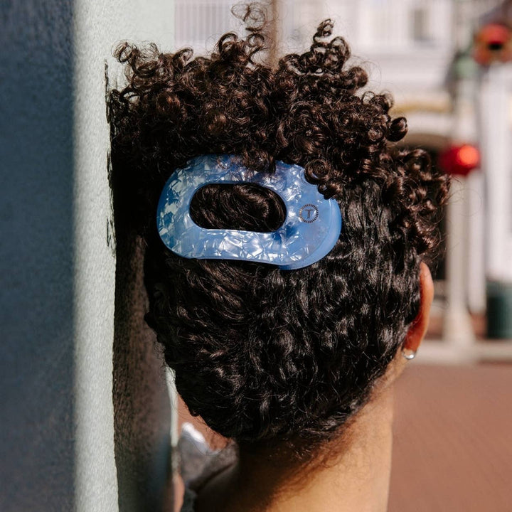 Teleties Flat Round Hair Clip | Large | Blue Lagoon