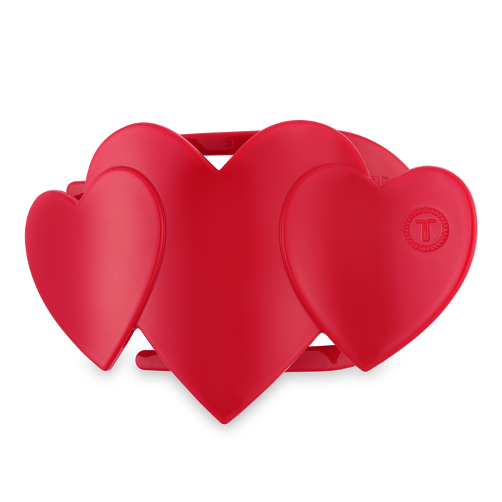 Teleties Flat Hair Clip | Large | Red Heart to Heart