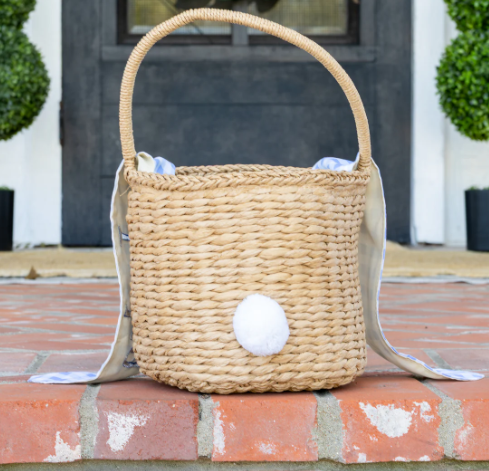 Kids Easter Egg Hunt Easter Basket - Gingham Bunny Ears