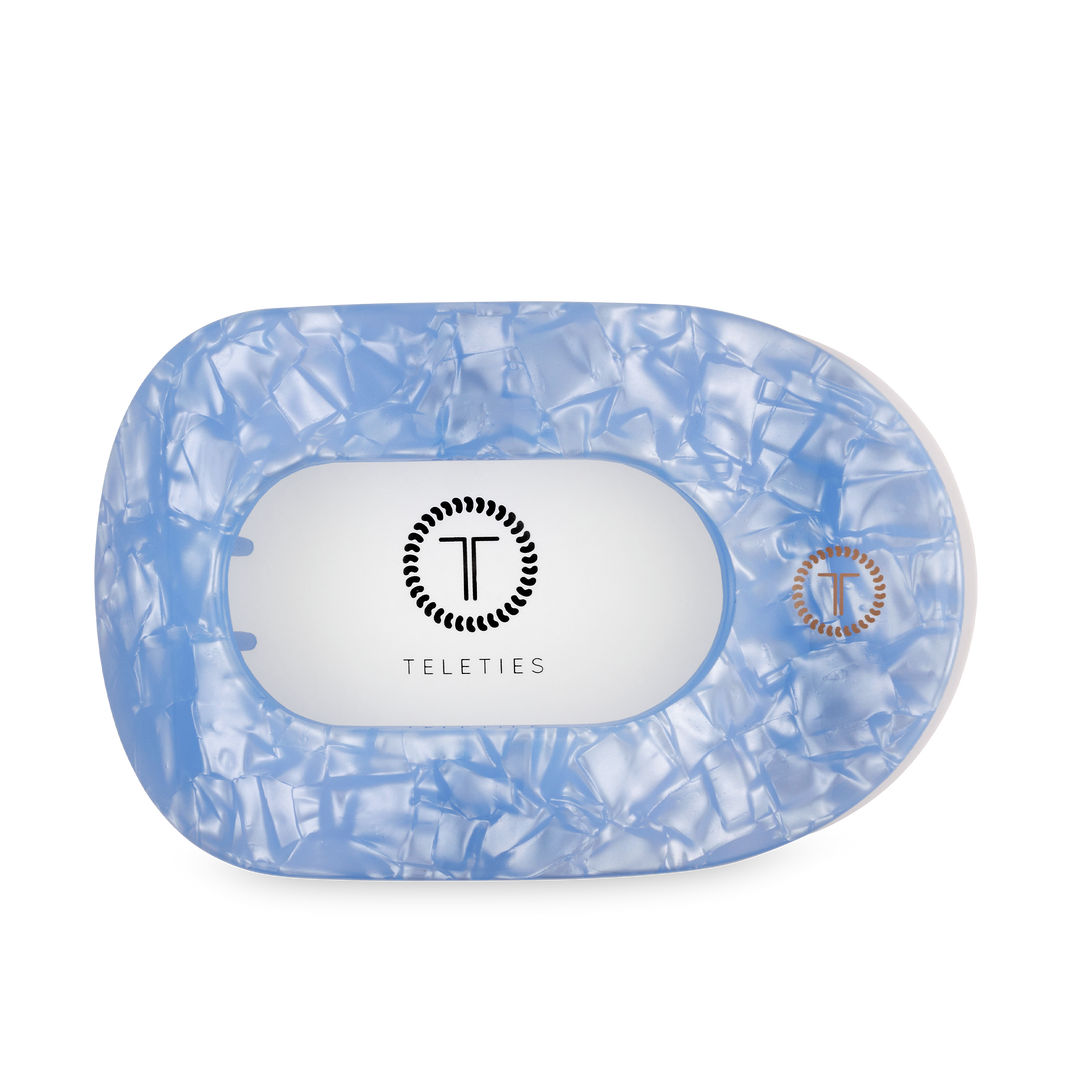 Teleties Flat Round Hair Clip | Large | Blue Lagoon