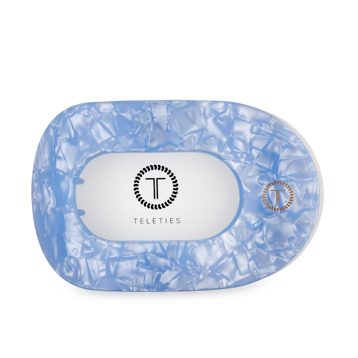 Teleties Flat Round Hair Clip | Large | Blue Lagoon