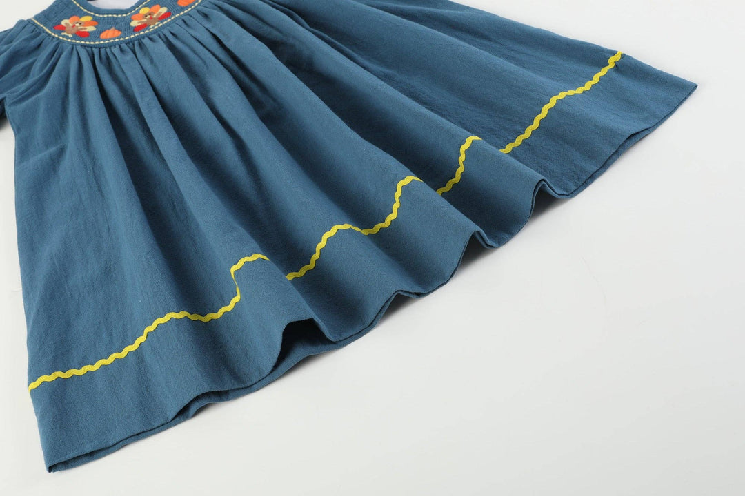 Lil Cactus Cobalt Blue Turkey Bishop Dress