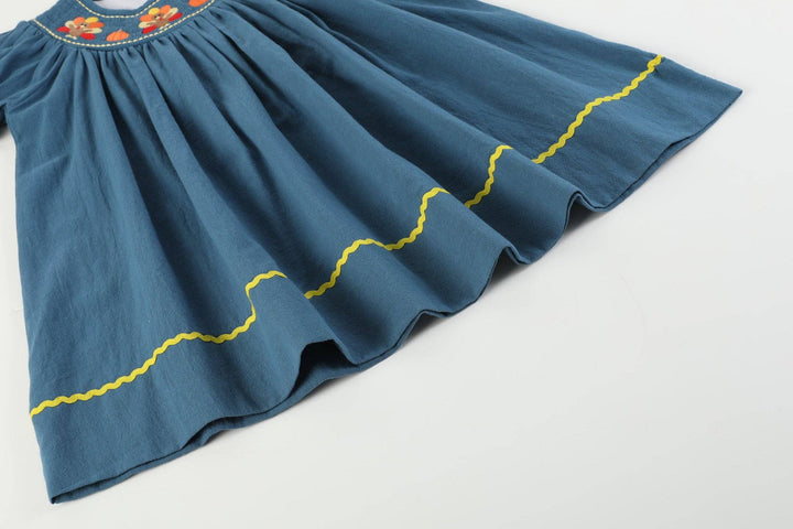 Lil Cactus Cobalt Blue Turkey Bishop Dress