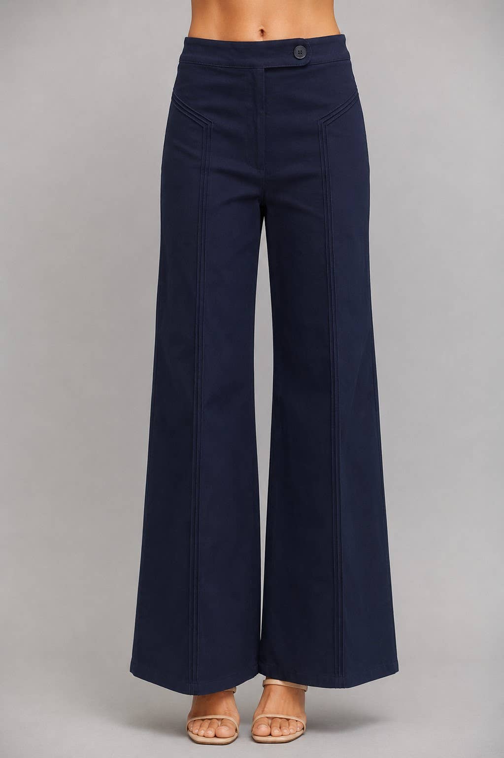 High Waisted Flare Pant with Decorative Seam