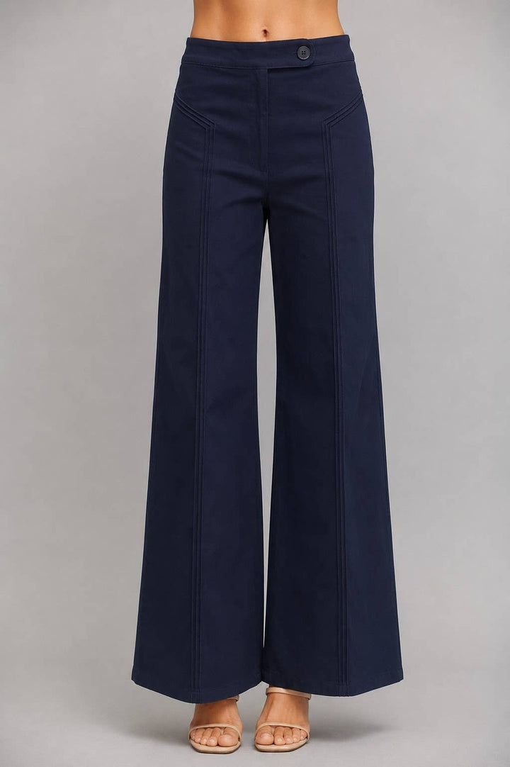 High Waisted Flare Pant with Decorative Seam