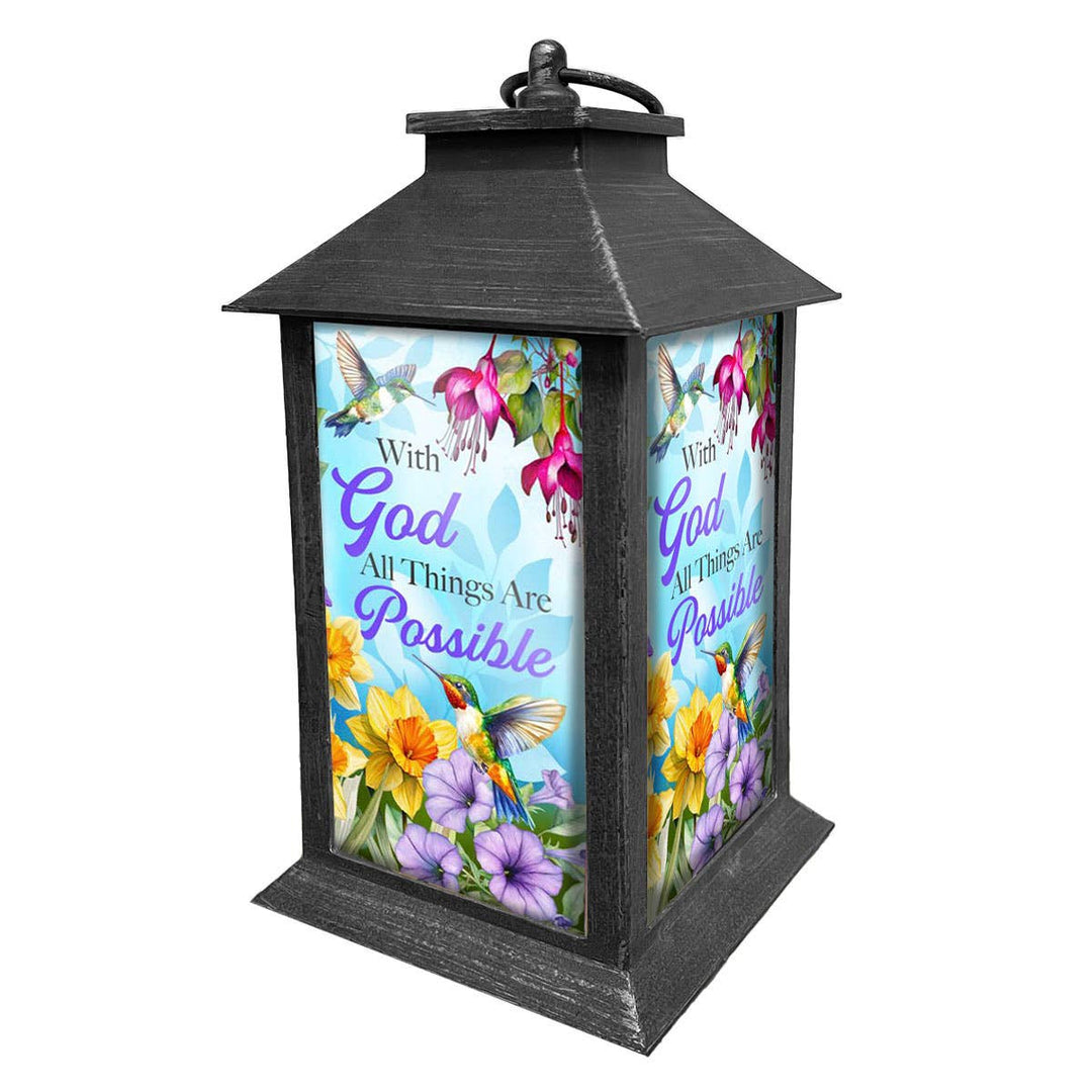 Briarwood Lane With God All Things Are Possible Lantern - 13.5" x 5.5" x 5.5"