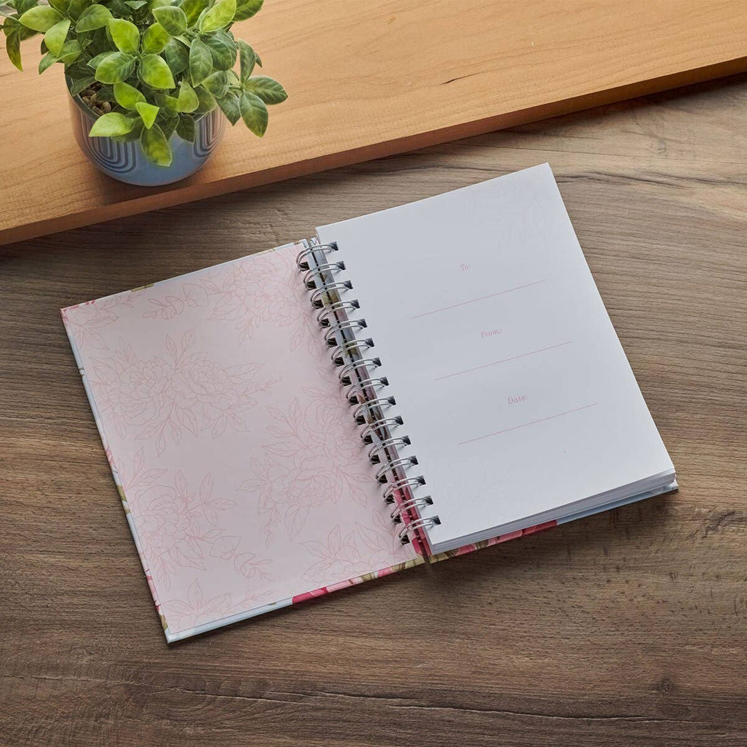 Journal Wirebound Pink Peony Noble Things Prov. 31:29