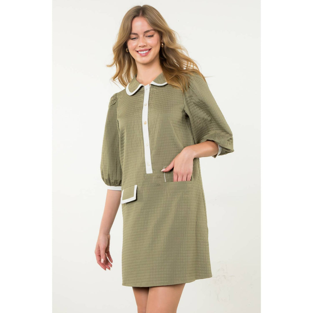 Long Sleeve Textured Midi Dress
