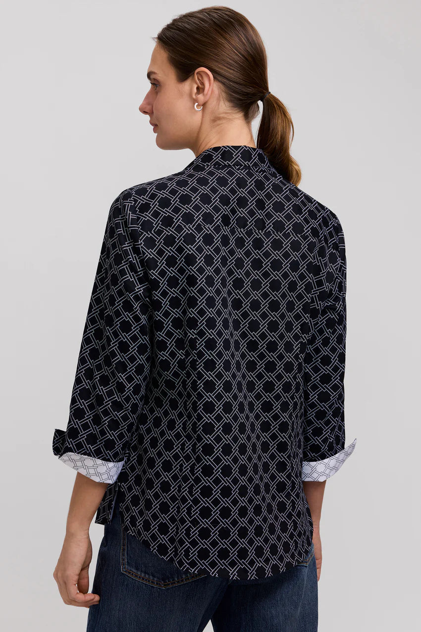 Foxcroft Taylor Square Links 3/4 Sleeve Shirt
