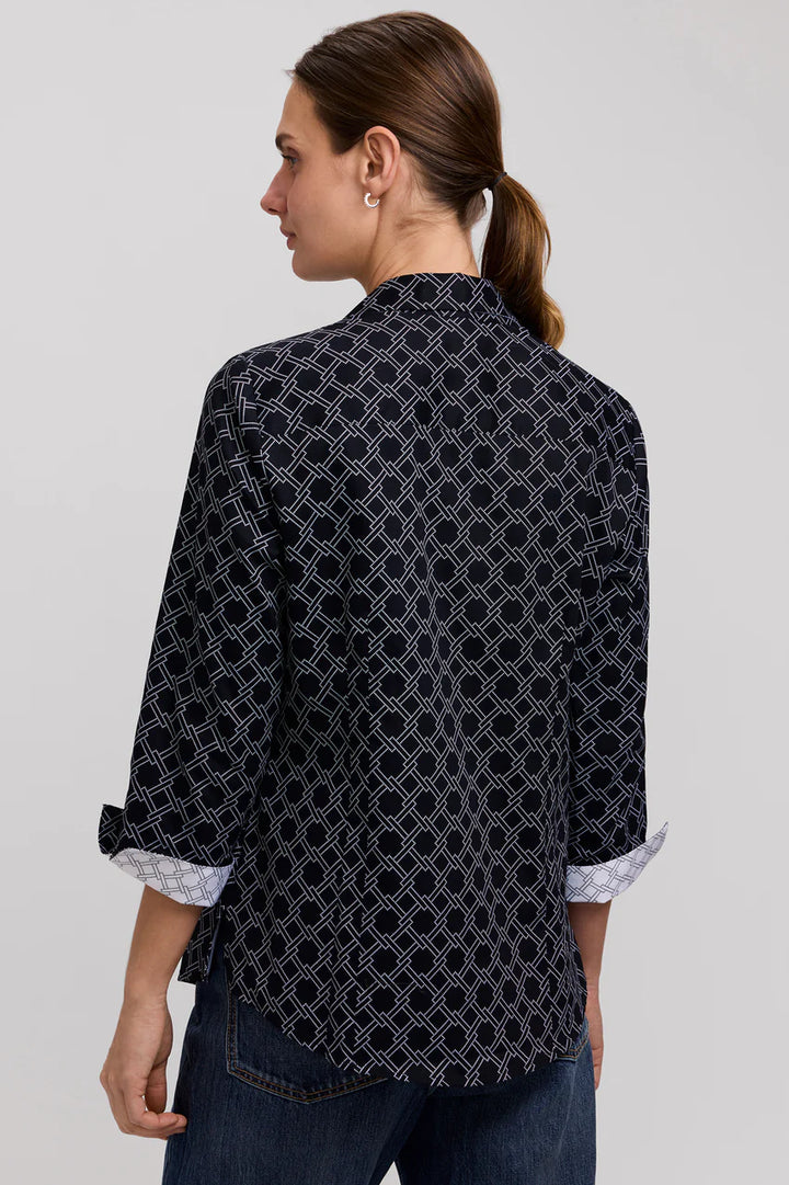 Foxcroft Taylor Square Links 3/4 Sleeve Shirt