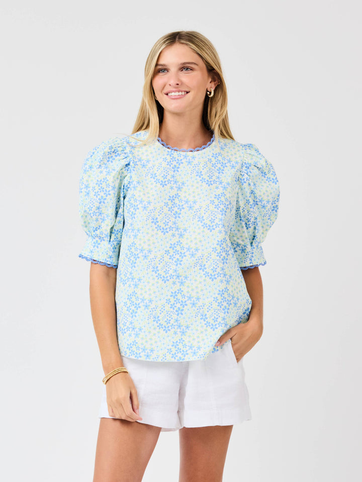 Mary Square Thea Top | Larkspur Fields Blue