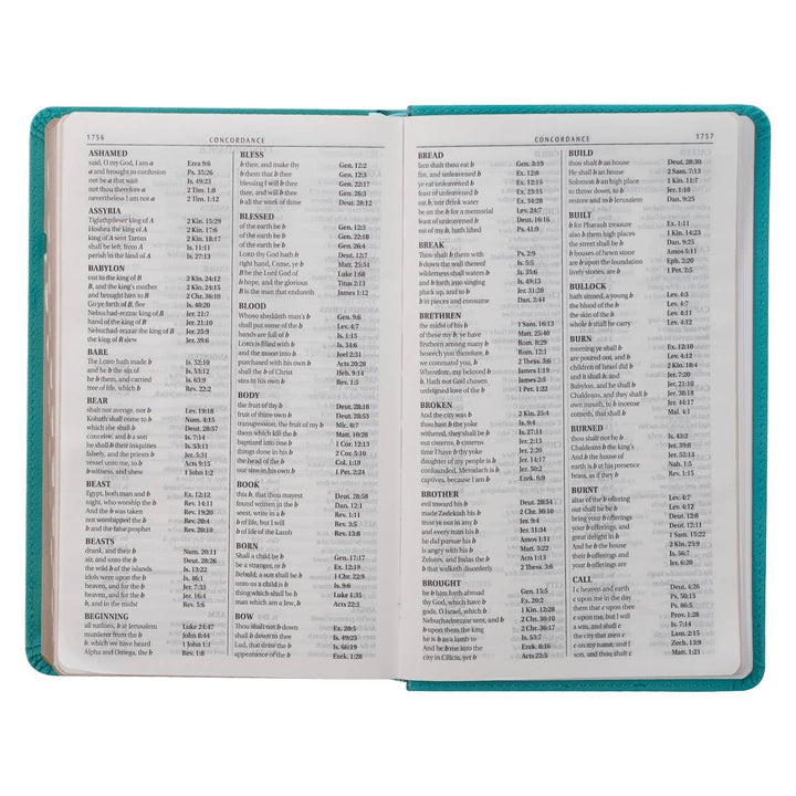 KJV Bible Giant Print Standard-size Faux Leather Teal Floral