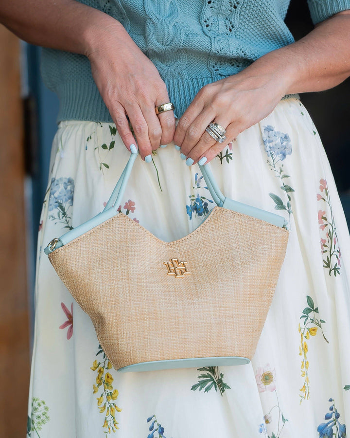 Caroline Hill Leland Mini Tote Natural Mint