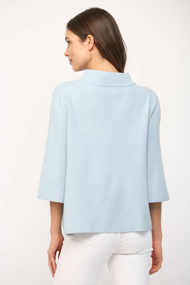 MOCK NECK PULLOVER SWEATER/BELL SLEEVE VA-35