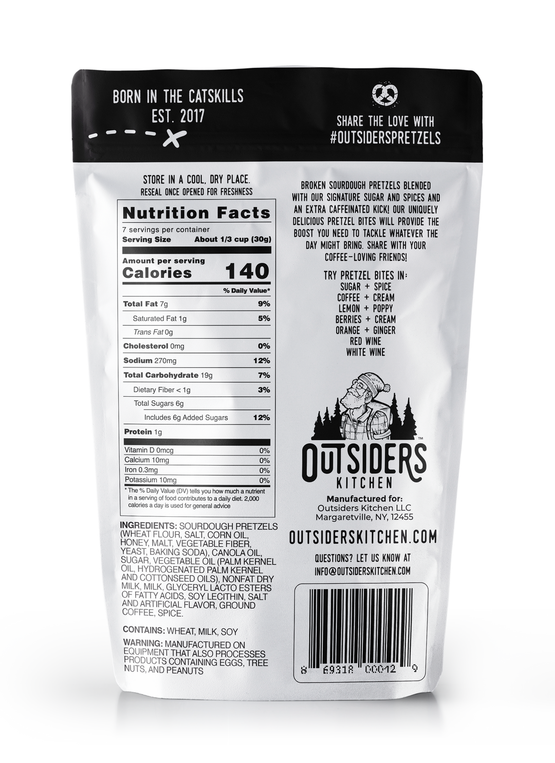 Outsiders Kitchen Coffee + Cream Sourdough Pretzel Bites Snack