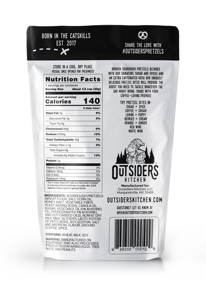 Outsiders Kitchen Coffee + Cream Sourdough Pretzel Bites Snack