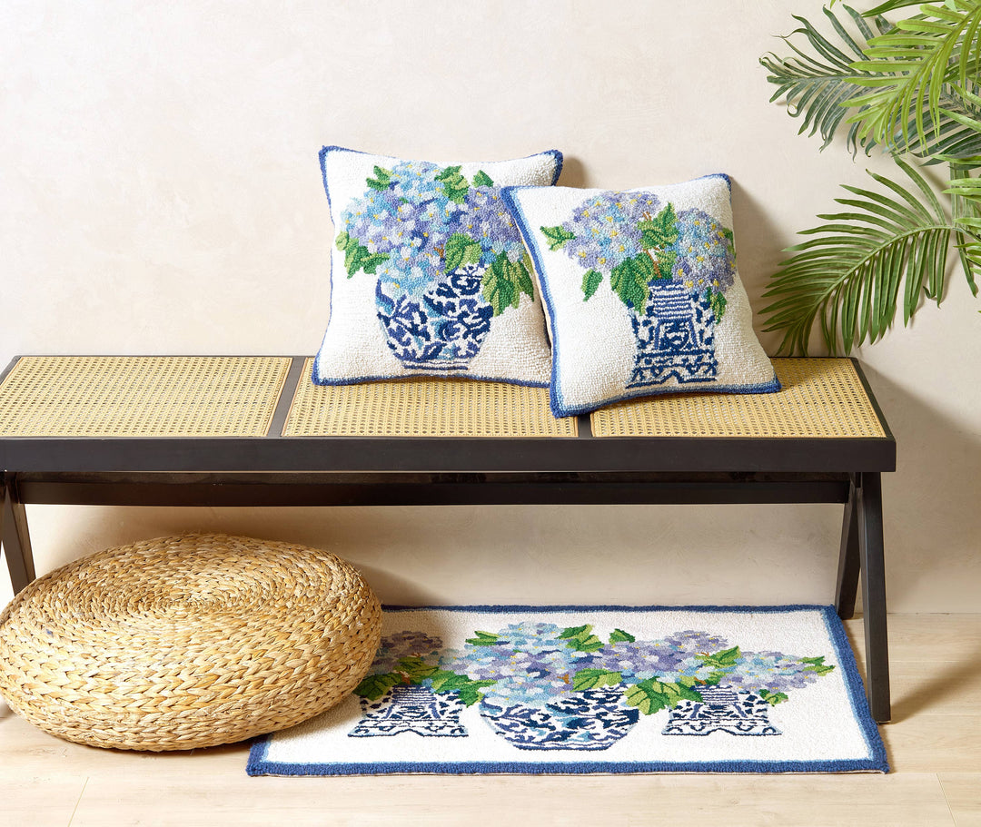 Peking Handicraft Rhapsody In Blue Styler 2 Hook Pillow - Sally Eckman Roberts