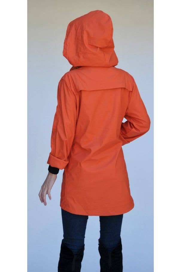 Ciao Milano Anna Hermes Orange Cinch Waist Raincoat