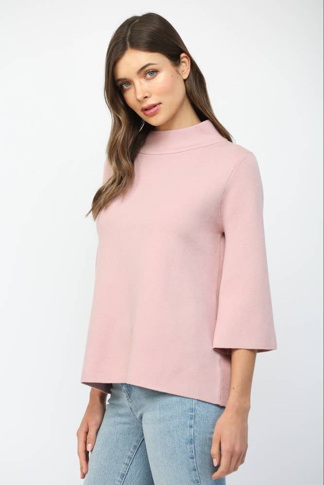 MOCK NECK PULLOVER SWEATER/BELL SLEEVE VA-35