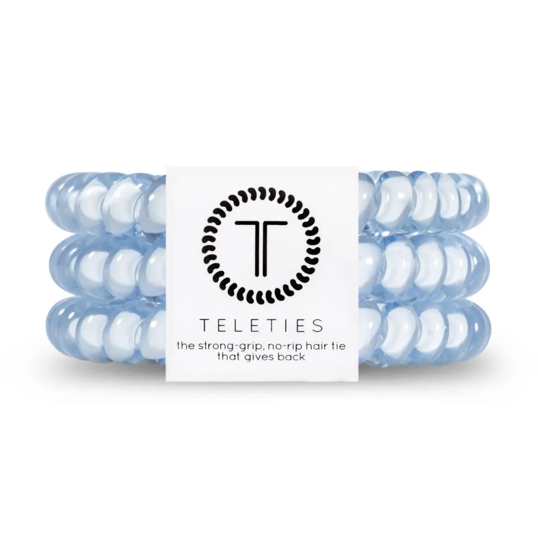 Teleties Spiral Hair Coils | Small | Washed Denim Hair Ties