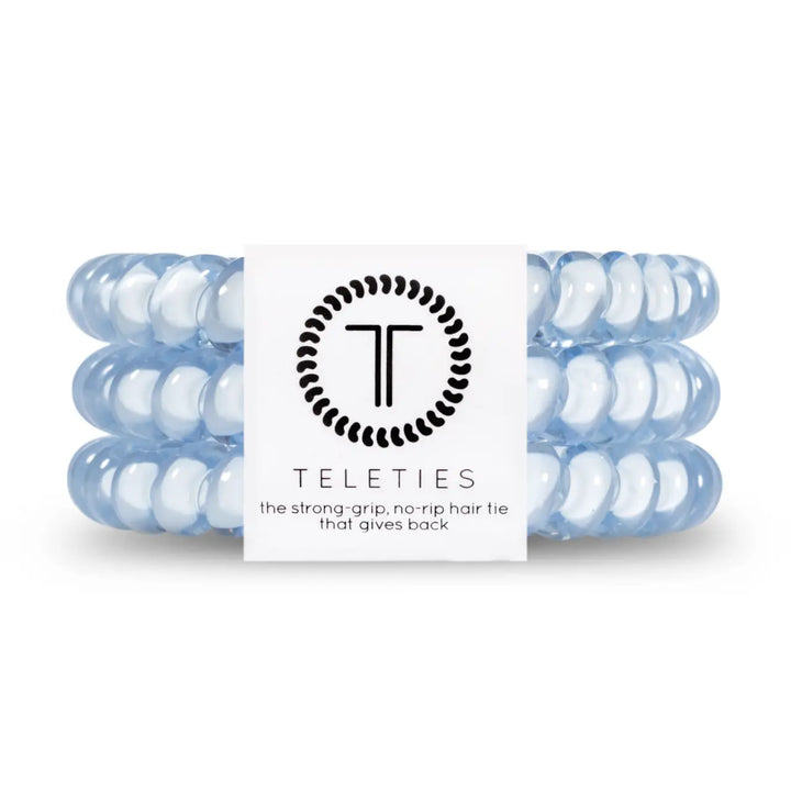Teleties Spiral Hair Coils | Small | Washed Denim Hair Ties