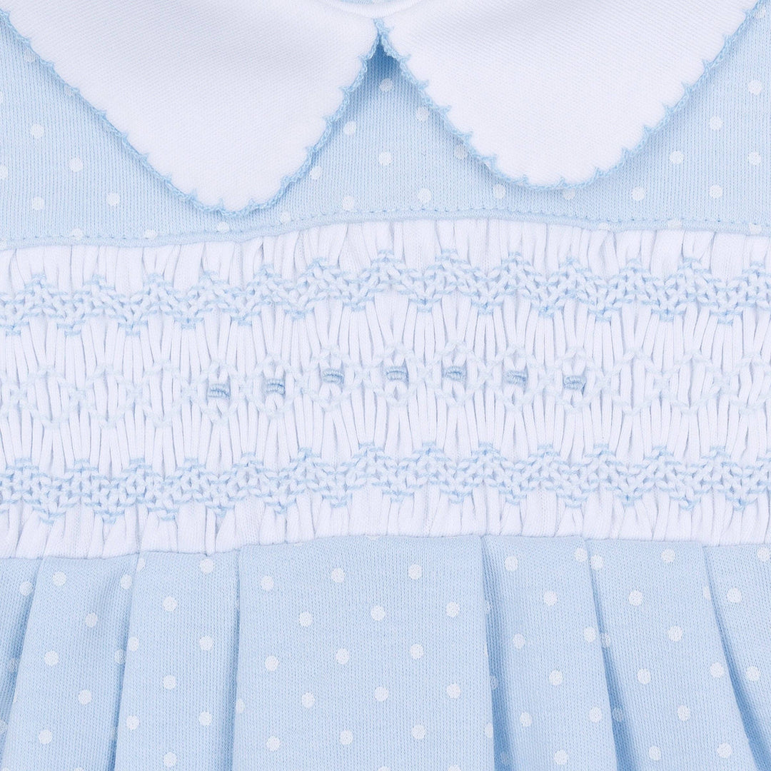 Luca's Classics Smocked Footie - Light Blue