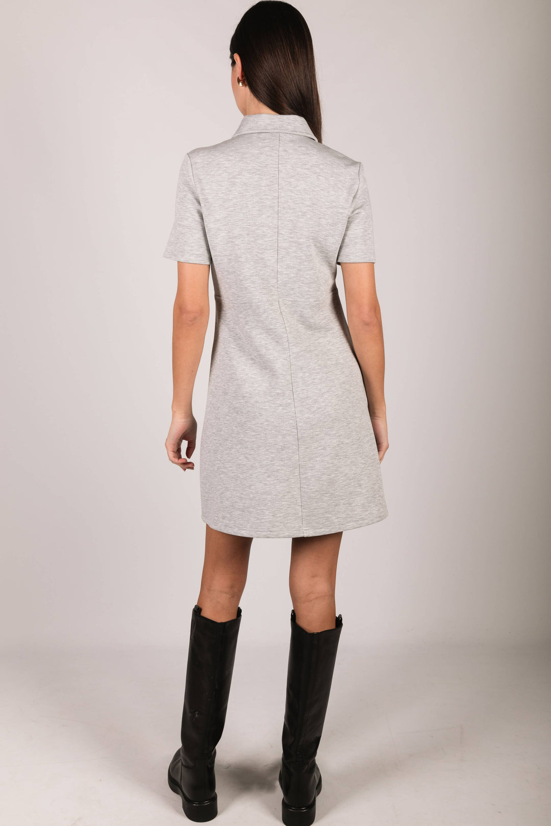 P. CILL Butter Modal Quarter Zip Short Sleeve Dress