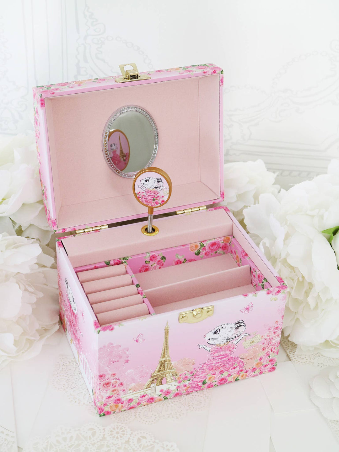 Claris The Chicest Mouse in Paris Pearl Musical Jewellery Box