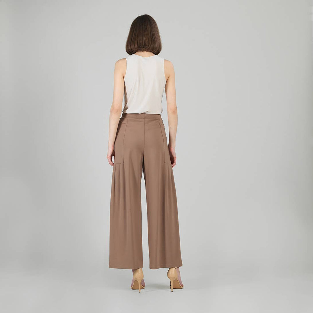 Clara Sun Woo Soft Rayon Knit Wide Leg Pant