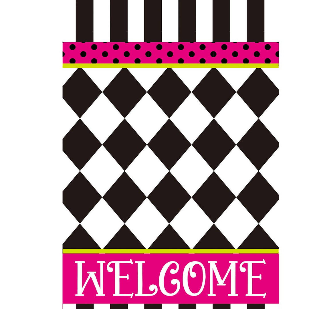 Briarwood Lane Pink/Black Neon Checkerboard Garden Flag - 18" x 12.5"