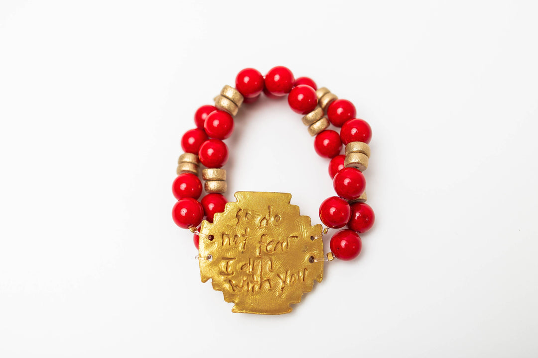 Hidden Truth Red Jade with Jerusalem Bracelet