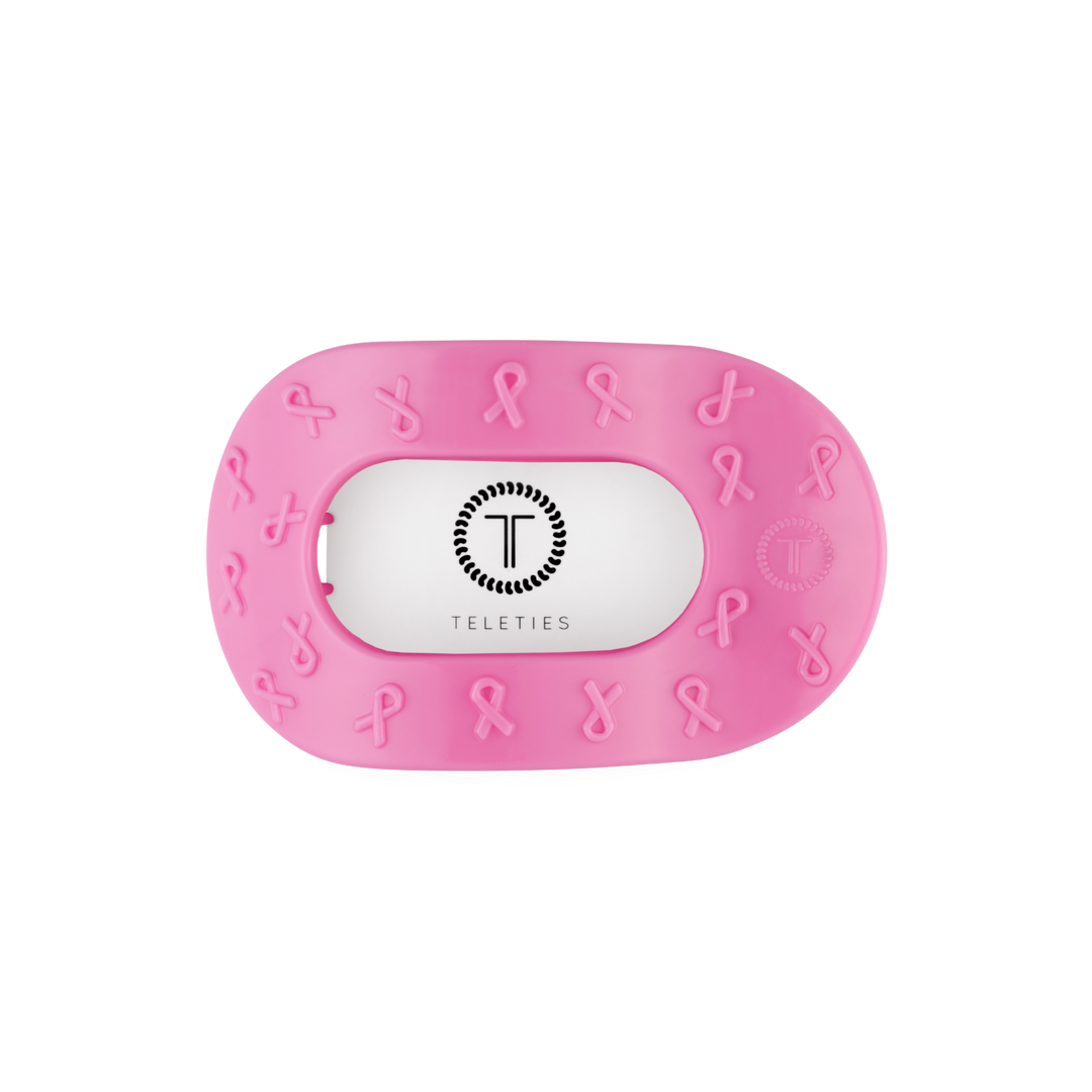 Teleties Pink Ribbon | Medium | Flat Round Clip