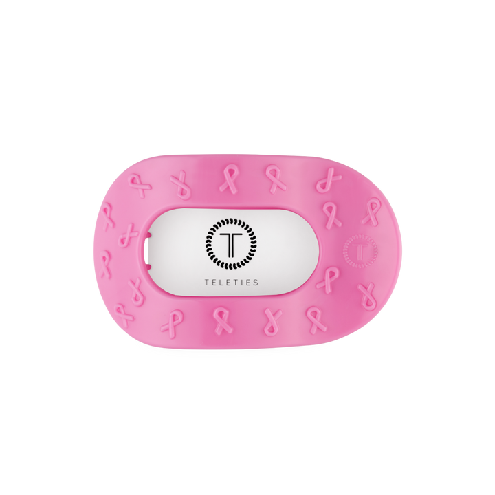 Teleties Pink Ribbon | Medium | Flat Round Clip