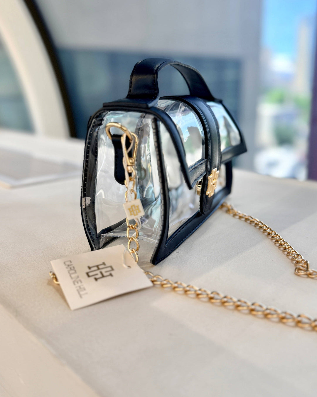 Caroline Hill Grace Clear Bag-Navy