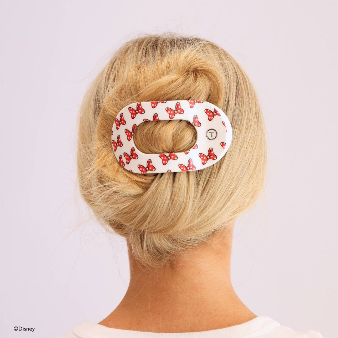 Teleties Flat Round Hair Clip | Large | Minnie Mouse Loves Her Bows!