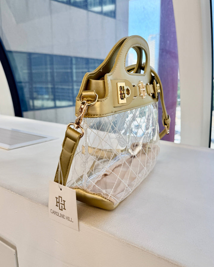 Caroline Hill Ivy Clear Bag-Gold