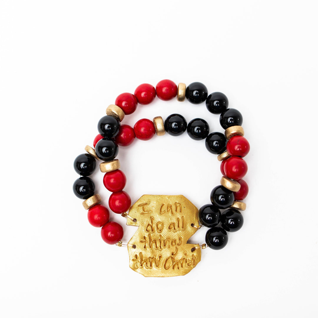 Hidden Truth Red and Black Double Jade with NC Medallion