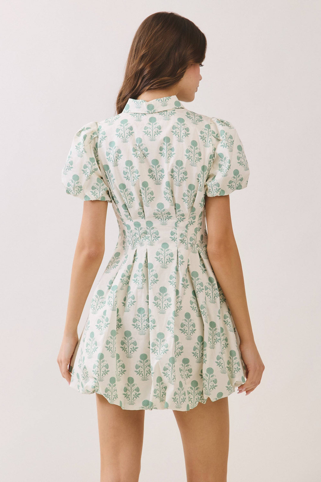 Floral Print Bubble Hem Mini Dress