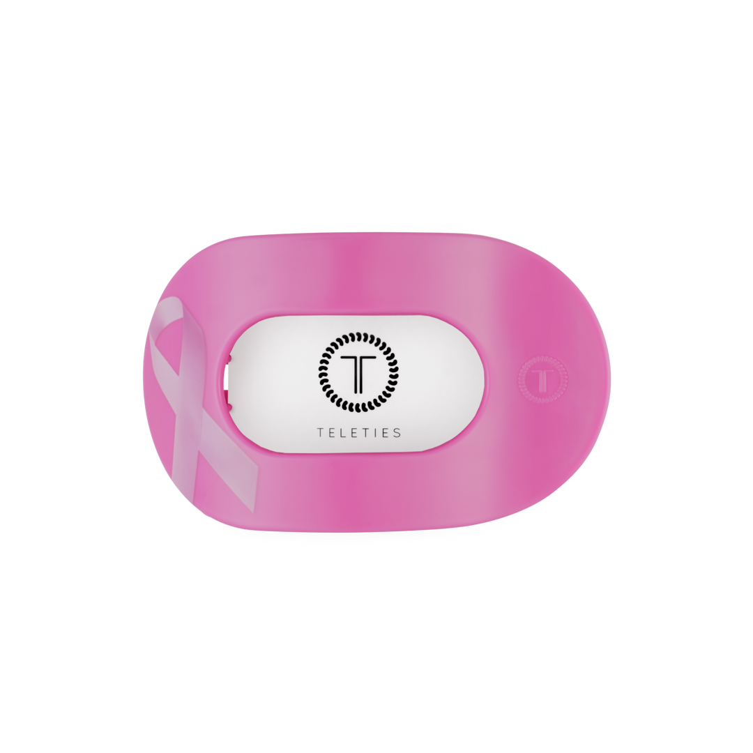 Teleties Breast Cancer Awareness | Medium | Flat Round Hair Clip