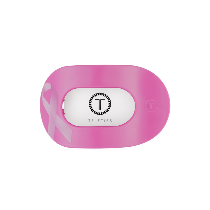 Teleties Breast Cancer Awareness | Medium | Flat Round Hair Clip