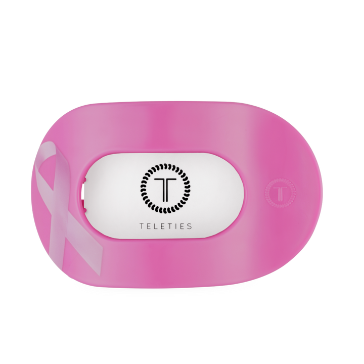 Teleties Breast Cancer Awareness | Large | Flat Round Hair Clip