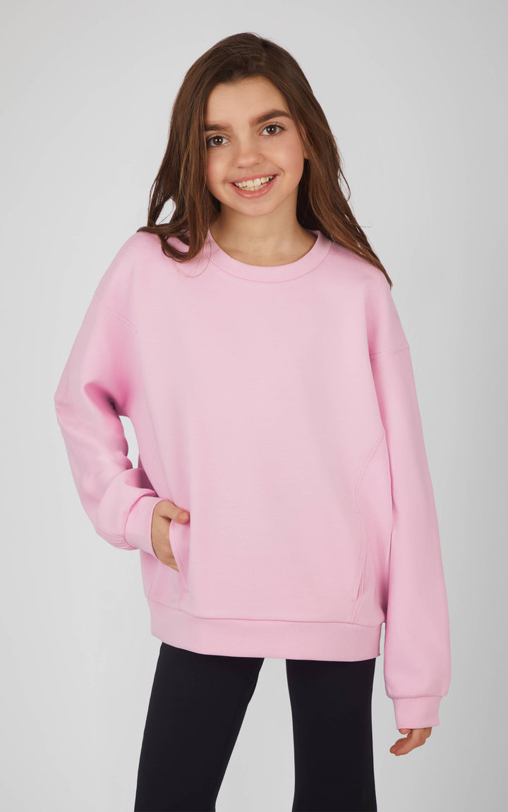 Girls Scuba Crew Neck Pullover with Pockets