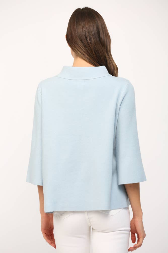 MOCK NECK PULLOVER SWEATER/BELL SLEEVE VA-35