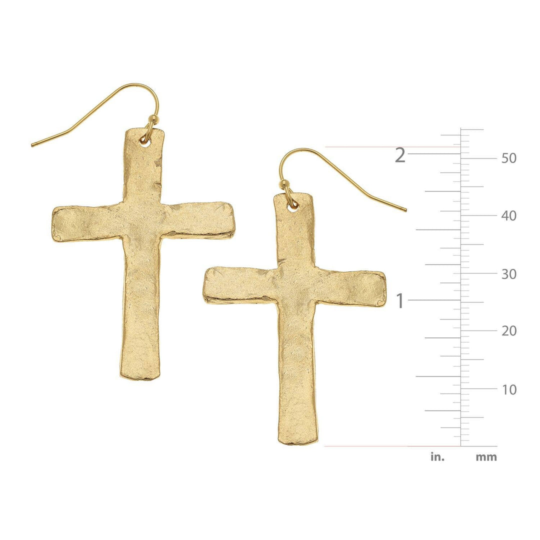 Susan Shaw Gold Cross Earrings
