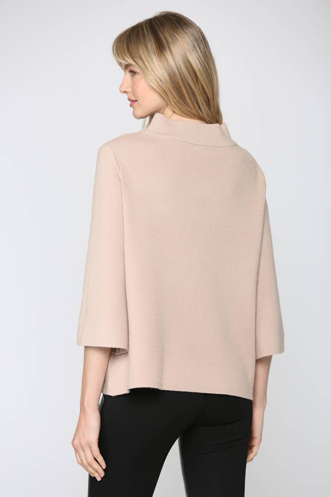 MOCK NECK PULL OVER SWEATER/BELL SLEEVE VA-35
