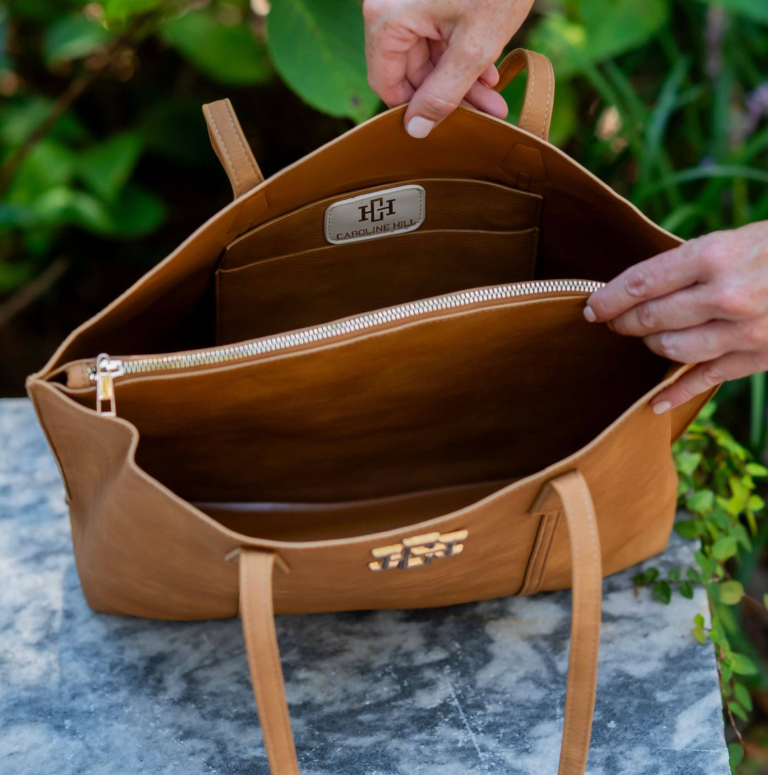 Caroline Hill Heath Tote Bag Chocolate EC