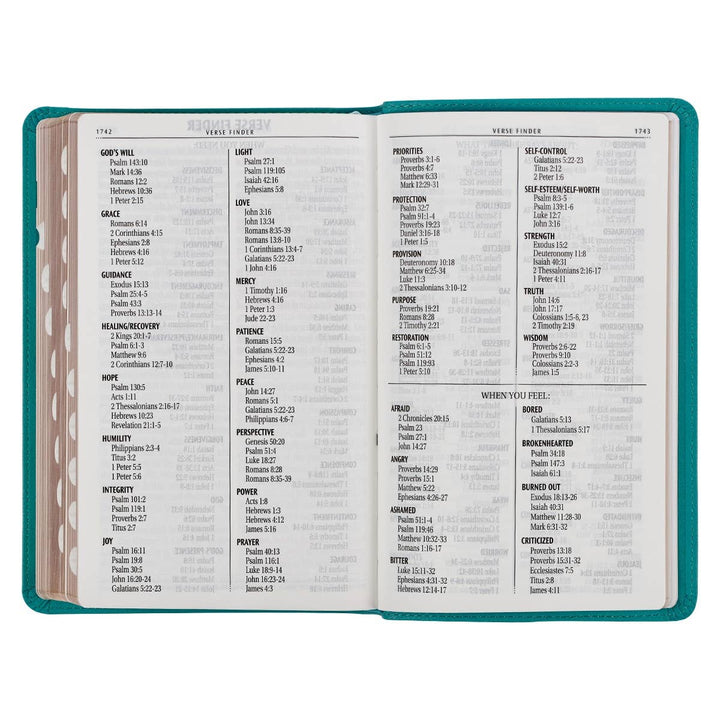 KJV Bible Giant Print Standard-size Faux Leather Teal Floral