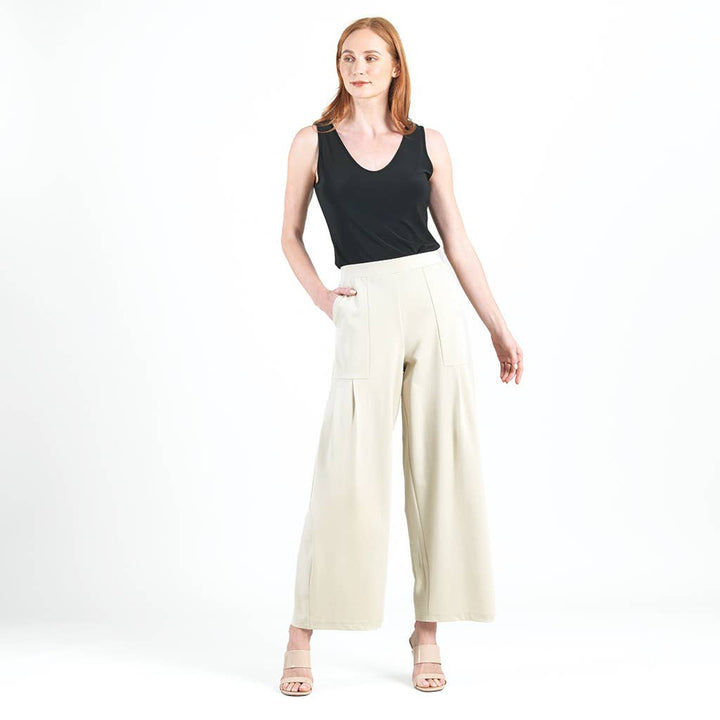 Clara Sun Woo Soft Rayon Knit Wide Leg Pant