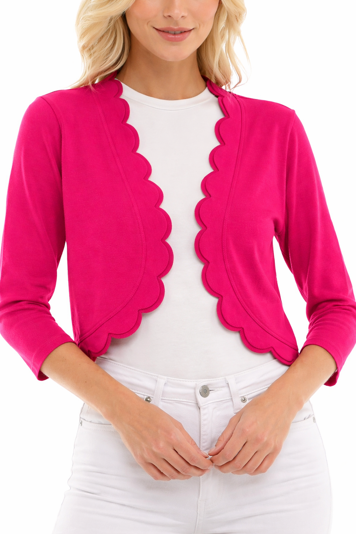 Zac & Rachel Scallop Knit Shrug Cardigan